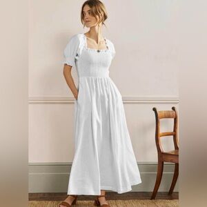 Boden Elegant White Maxi Dress